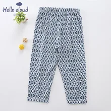 Hello Cloud/детские свободные прямые домашние штаны в Корейском стиле повседневные брюки с принтом для мальчиков