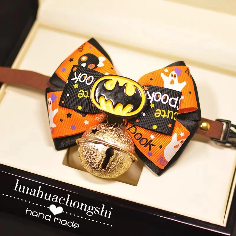 

Adjustable bow style dog collar large pet collar with bell charm necklace collar puppy cat collar pet supplies