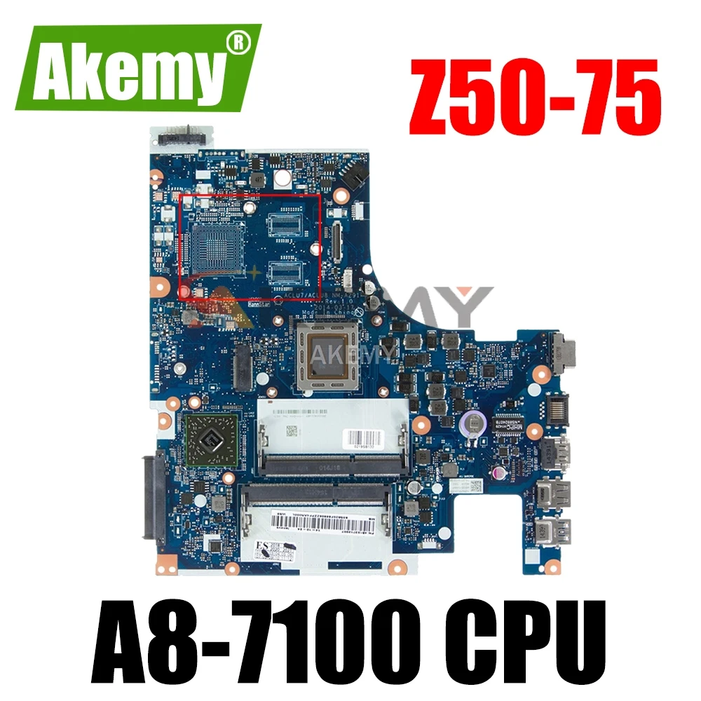 Новый ACLU7/ACLU8 NM-A291 материнская плата для ноутбука Lenovo Z50-75 G50-75M G50-75 (для AMD A8-7100 CPU ) GM |