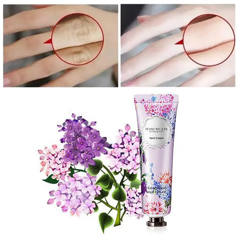 Floral Hand Cream 10 Kinds Moisturizing Nourish Anti-Drying Anti-Frostbite Brighten Firming Unisex Flower Extract Skin Care 30g