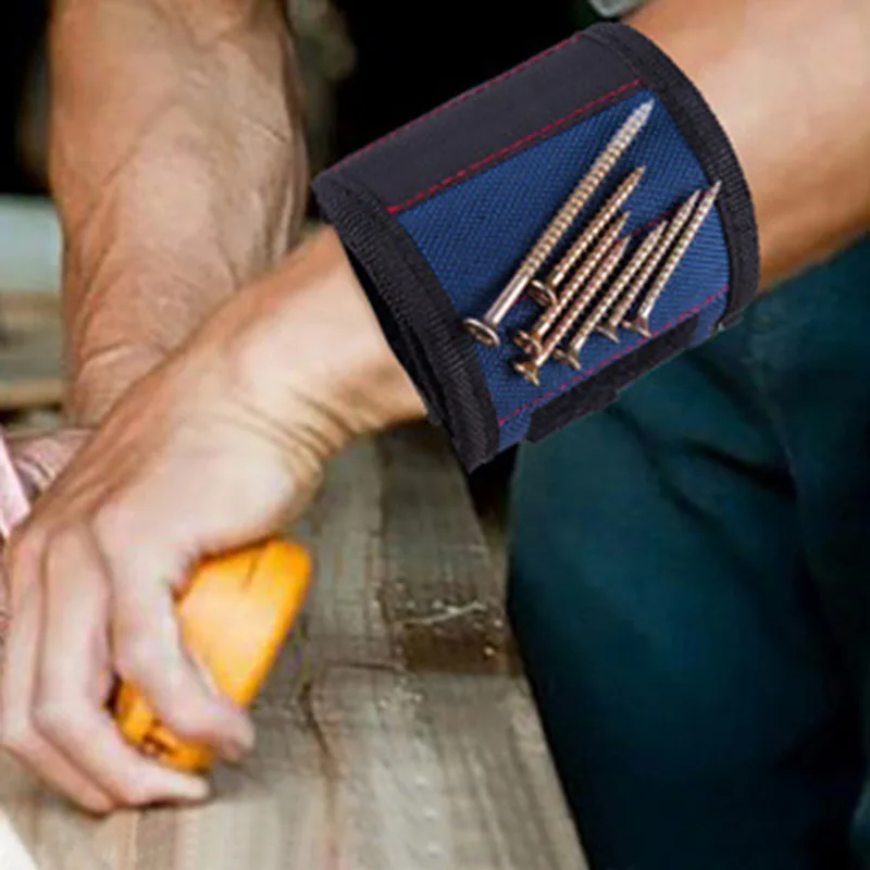 Urijk Tool Wristband 2 Magnet Screws Nail Drill Bits Bracelet For Magnetic Wristband Portable Electrician Storage Tools Bag