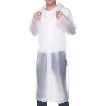 

Solid Color Translucent Hooded Raincoat Unisex Backpack Rain Poncho Rainwear