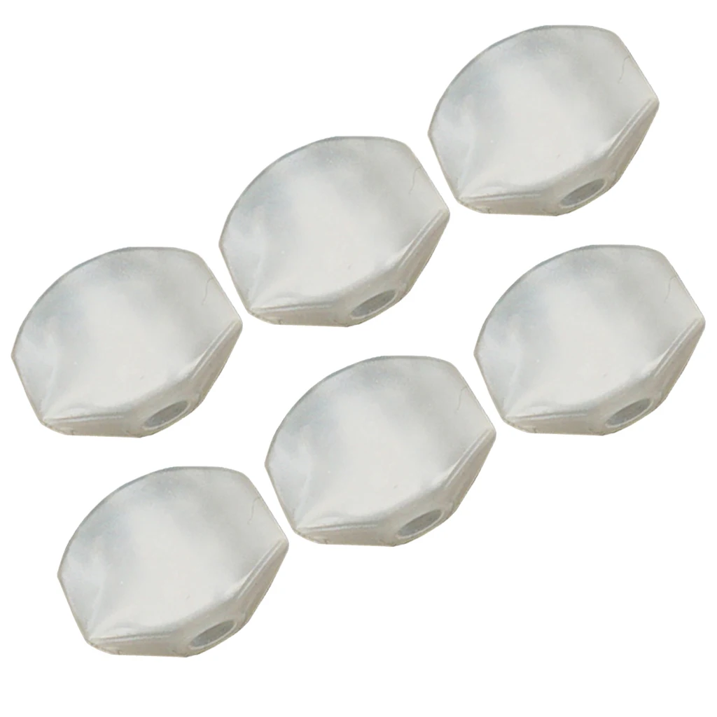 6Pcs Plastic Tuning Pegs Machine Heads Knobs Caps for Acoustic Guitar Part White