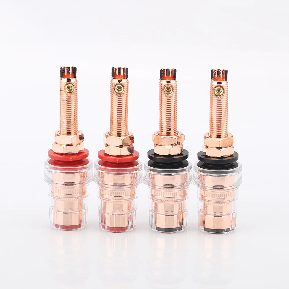 4pcs Audiocrast Hi-End pure Red Coppper Hifi audio Speaker Amplifier Binding Post Terminal 65mm | Электроника