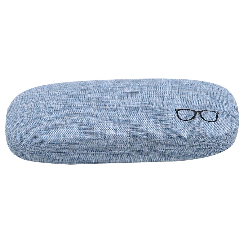 blue glasses case Модные очки коробка портативный Чехол для очков сумки защитный Органайзер Металл Лен дисплей сплошной цвет - Цвет: blue glasses case