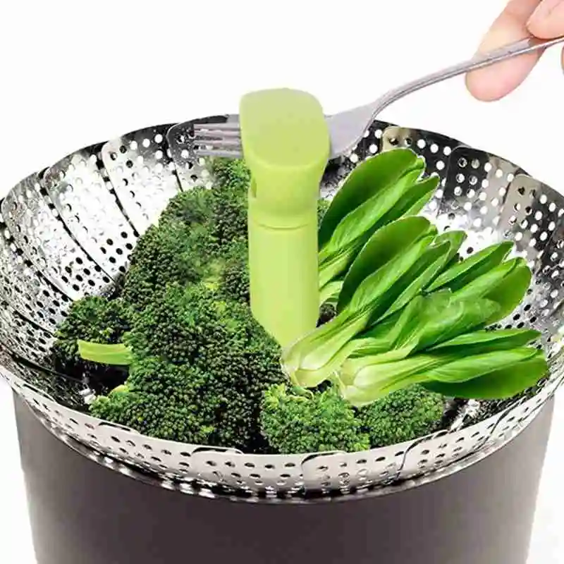 Steamer Basket Stainless Steel Vegetable Steamer Basket Folding Steamer Insert for Veggie Fish Seafood Cooking(the maximum diam