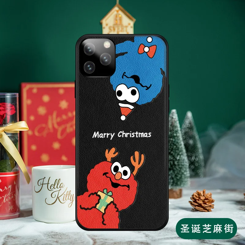 Подходит для iPhone11XsProMax чехол для телефона с рождественским рисунком Кожаный iPhone7 8 plus мультфильм Санта Клаус