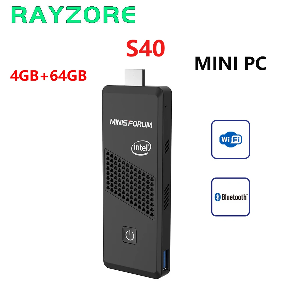 S40 Windows10 Мини ПК DDR4 4 Гб 64 ТВ-флешка HDMI 2 4G/5G WiFi BT5.0 4K медиаплеер компьютер-флешка