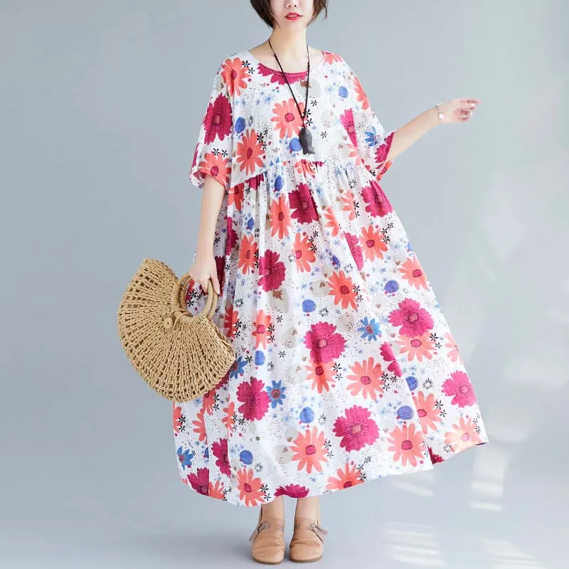 Красный Женское летнее платье больших размеров, Boho платья 4XL 5XL 6XL, Полосатое хлопковое Макси-Платье рубашка, женское Свободное платье, Vestidos - Цвет: Красный