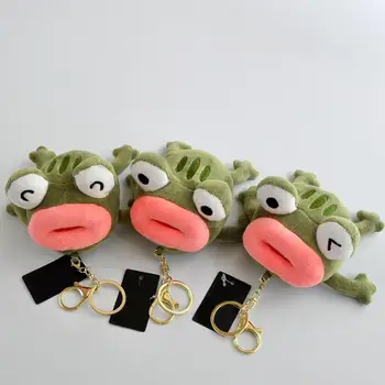 

Funny Big Mouth Frog Plush Doll Hanging Bag Pendant Keychain Ring Key Holder