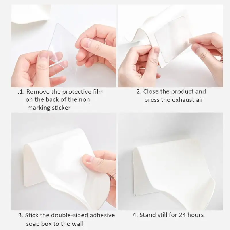 Soap Holder Wall Mounted Hanging Bathroom Shower Soap Dish Storage Drain Plastic Tray Rack 1PC