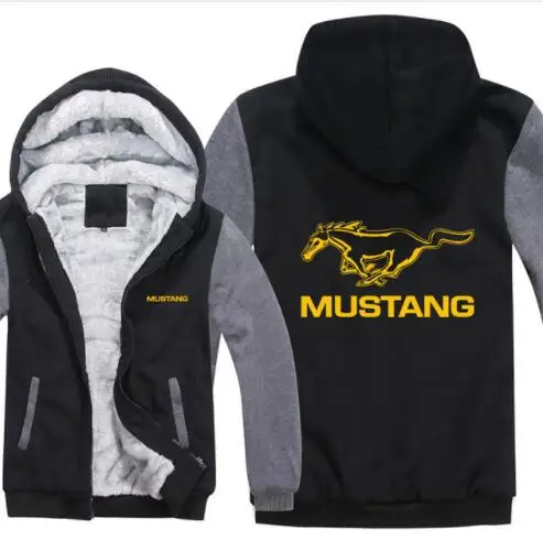 Ford Mustang толстовки зимняя мужская куртка унисекс Повседневная шерстяная подкладка флисовое Мужское пальто Mustang 50 лет толстовки пуловер - Цвет: 9