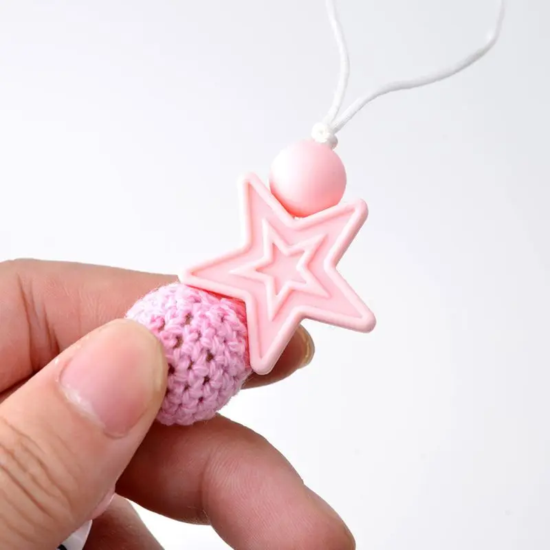 DIY Personalized Colored Beaded Baby Pacifier Chain Clip Appease Nipple Silicone Dentition Chew Toy for Newborn 23GD