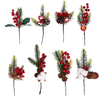 

8pcs Pine Cone Exquisite Decorative Ornaments Branches Decor Props for Wedding Garland Christmas