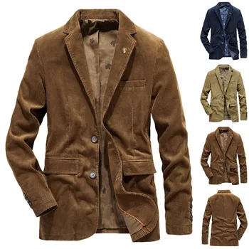 

Coat Men's Corduroy Jackets Winter Autumn Coats Plus Size Male Warm Thicken Outwear Jacket Coat Jackets Turn-down Collar 19Sep27