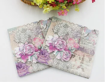 

Bloosm Rose Floral Flower Flamingo Theme Paper Napkins Tissue Napkins Decoupage Decoration Festive Party Supplies