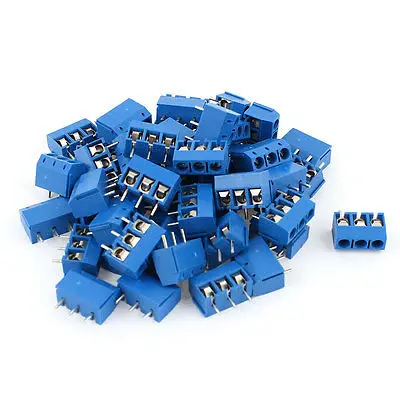 

50pcs 3 Position 5.0mm Pitch Pluggable PCB Screw Terminal Block