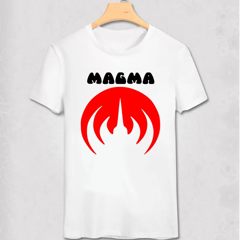 MAGMA футболка MAGMA 70s прогрессивная рок Mekanik Kommandoh Группа Футболка крутая Мужская модная Классическая хлопковая футболка хип-хоп Футболка - Цвет: white