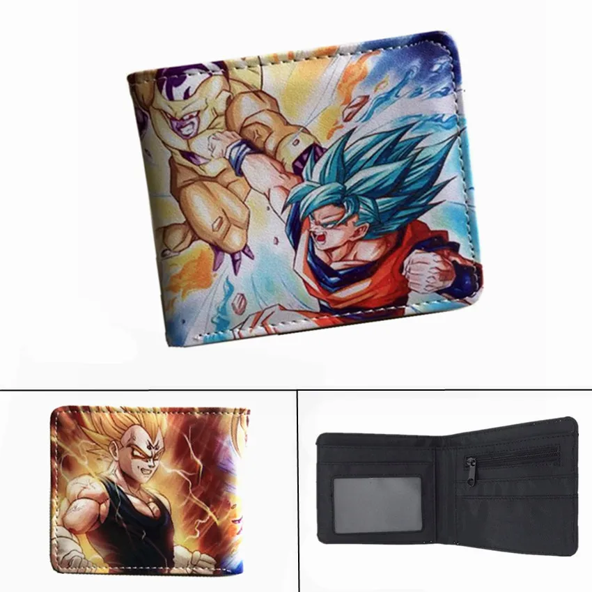Аниме Dragon Ball Z кошелек Супер Saiyan Goku Vegetto PU короткий фото держатель для карт мальчики девочки молния монета кожа мультфильм кошелек подарок