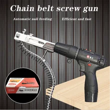 Pistolet à vis à chaîne pour ceinture, machine à clouer à alimentation automatique, pour le travail du bois et la décoration des plaques de plâtre