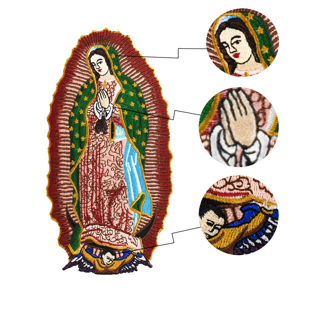 Blessed Virgin Mary Goddess нашивки с вышивкой для одежды DIY нашивки аппликация мотоциклетная куртка Железный значок