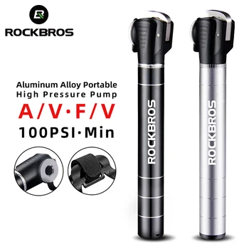 

Schrader ROCKBROS Bicycle Pump Bike Pump Air Pump Mountain Cycling Tire Inflator Presta Valve Mini Portable Light Aluminum Alloy