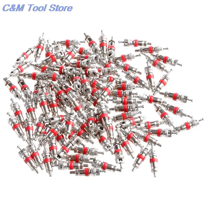 Tire Valve Stems Zinc Alloy 100Pcs Core Part Valve core wrench Car Truck Replacement