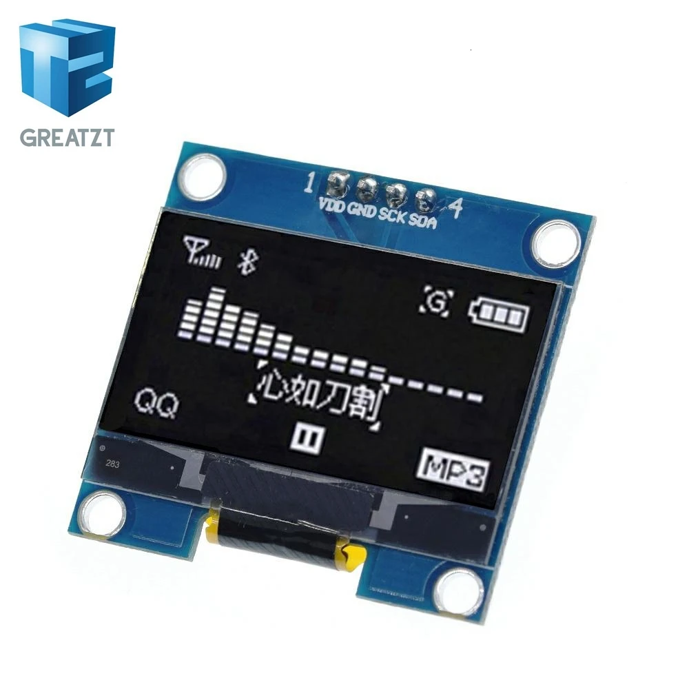 GREATZT 1 шт. 4PIN 1," O светодиодный модуль белый/синий цвет 128X64 1,3 дюймов O светодиодный ЖК-дисплей светодиодный Дисплей модуль 1,3" IIC I2C общаться