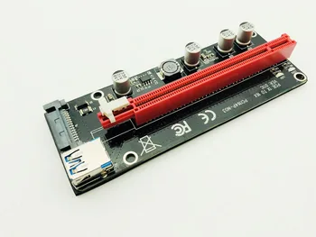 

10PCS High quality VER 011C Riser PCI-E PCIe Extender PCI E Express Riser Card 1x to 16x Sata 15pin LED for BTC EOS Miner Mining