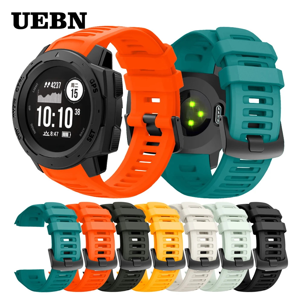 UEBN 22 мм Quick силиконовый спортивный ремешок для смарт часов Garmin инстинкт smart watch
