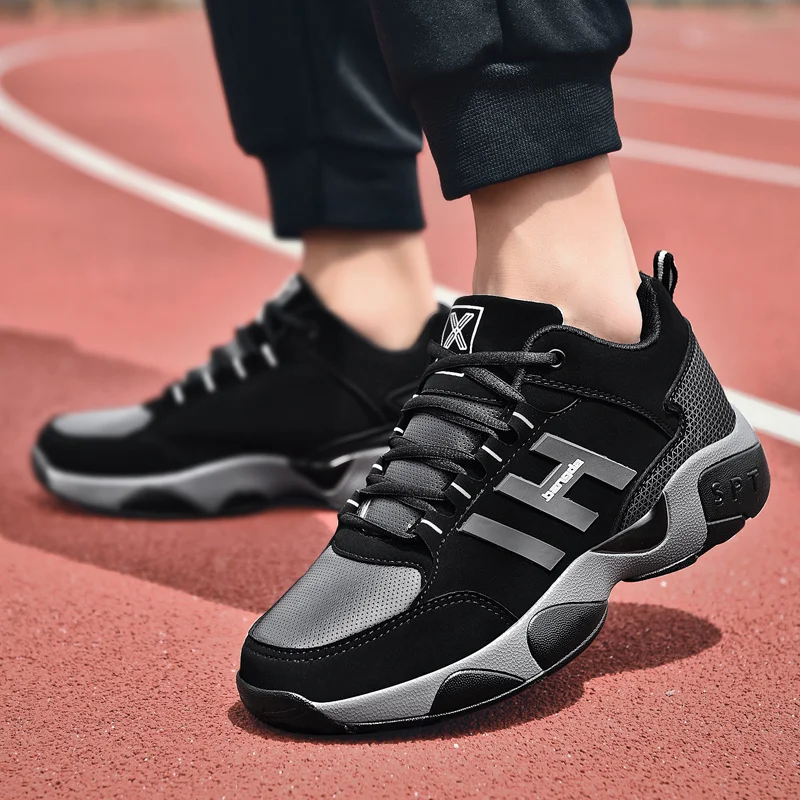 Men Sport Running Shoes Autumn Winter Walking Jogging Sneakers Black Red Athletic Gym Trainers Warm Training Shoes Men - Цвет: HeiHui