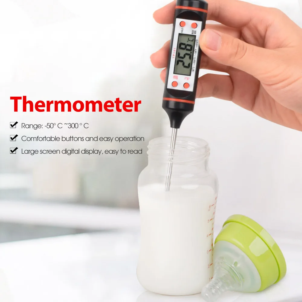 1Pc Kitchen Thermometer Baking Pastry Water Temperature Milk Warm Oil Temperature Table Fried Commercial Probe Cooking Tools