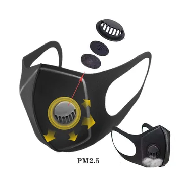 

1PCS mask with breathing valve breathable filter dust-proof ear-mounted antibacterial sanitary mask