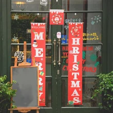 3 шт. Счастливого Рождества баннер куплет тканевый дверной занавес приветственный флаг висячие орнамент P666