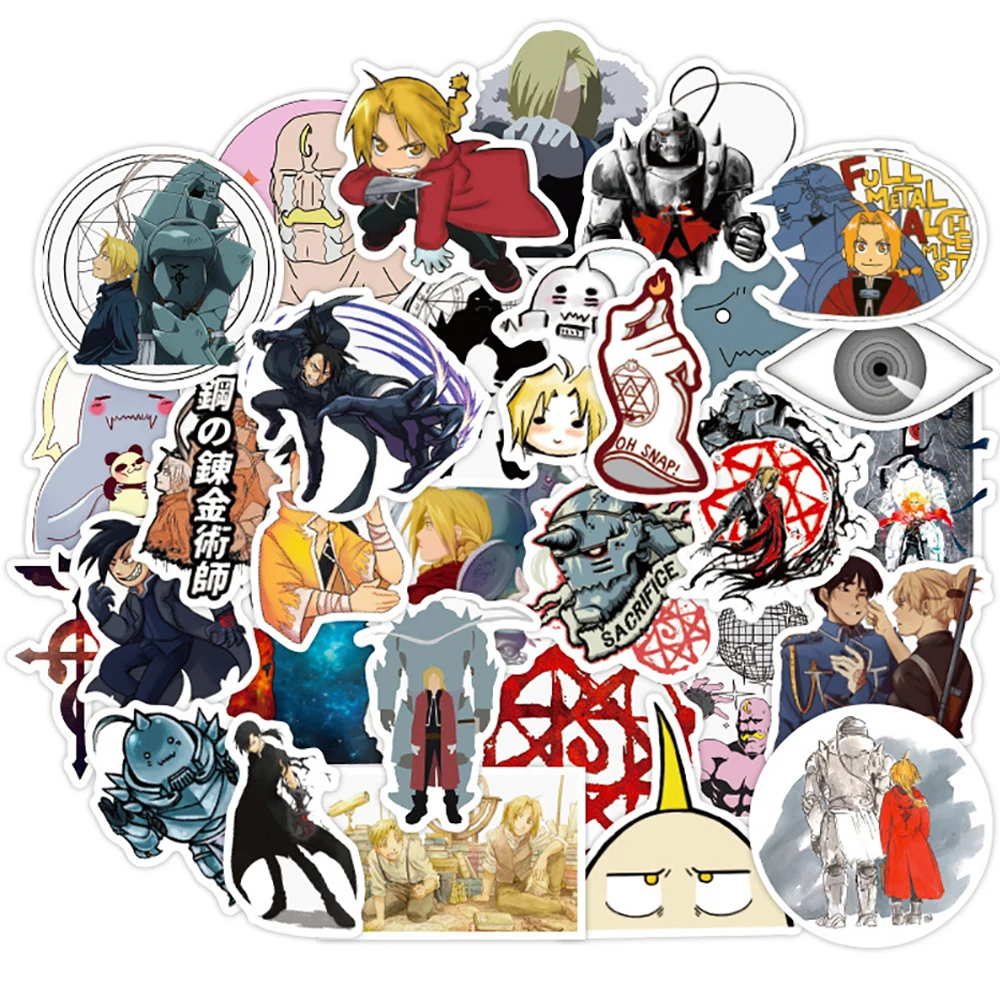 10/30/50PCS Fullmetal Alchemist Anime Graffiti Stickers DIY Motorcycle Travel Luggage Skateboard Classic Kid Toy Sticker Decal new the eye of truth fullmetal alchemist sleeveless dress dress for pregnant women