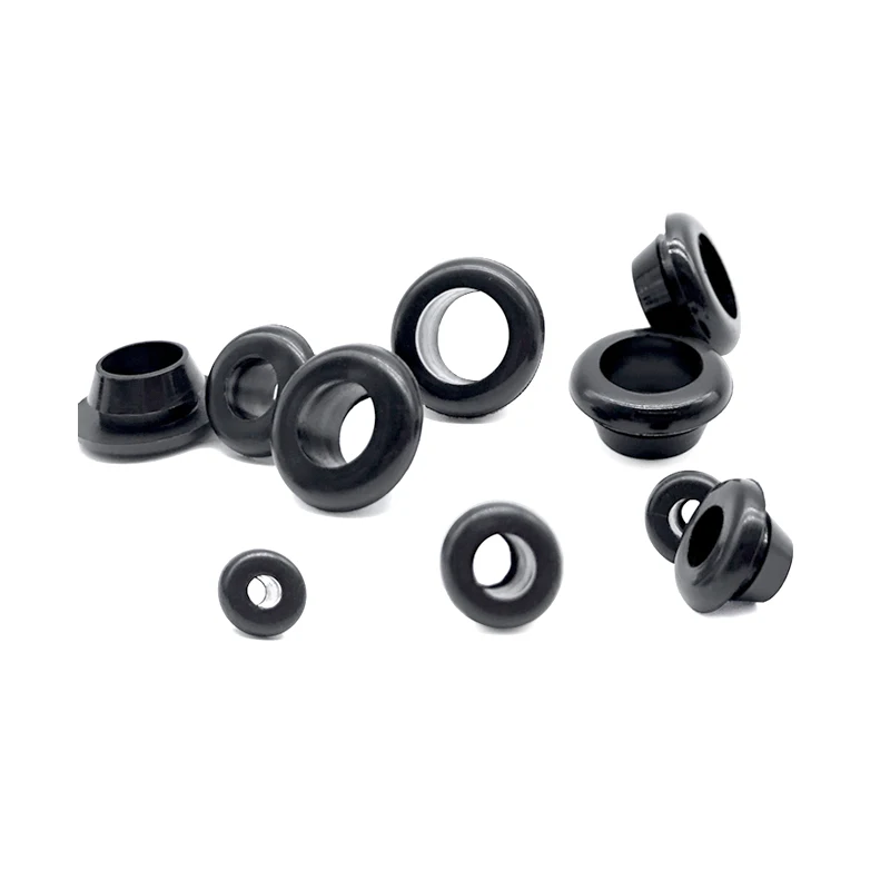 검정색 3mm-50mm 고무 스냅온 그로밋 구멍 플러그 엔드 캡 마개 와이어 케이블 보호 부시