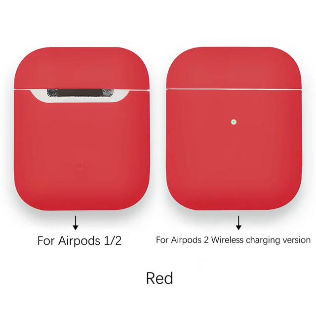 Soft Silicone Cases For Apple Airpods 1/2 Protective Bluetooth Wireless Earphone Cover For Air Pods Luxury Charging Box Bags Red