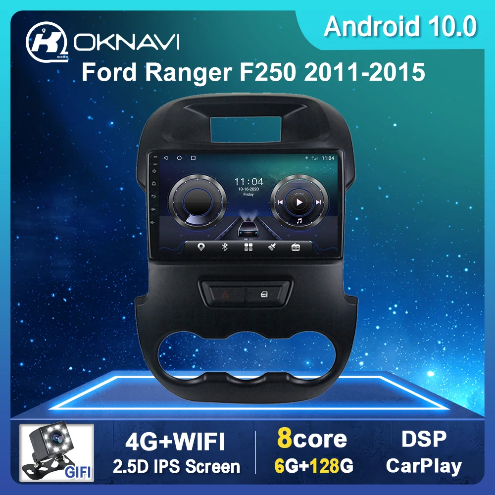 

Android 10.0 Car Multimedia Video Player For Ford Ranger F250 2012-2015 Navigation GPS Camera WIFI BT 2 din Radio No dvd Player