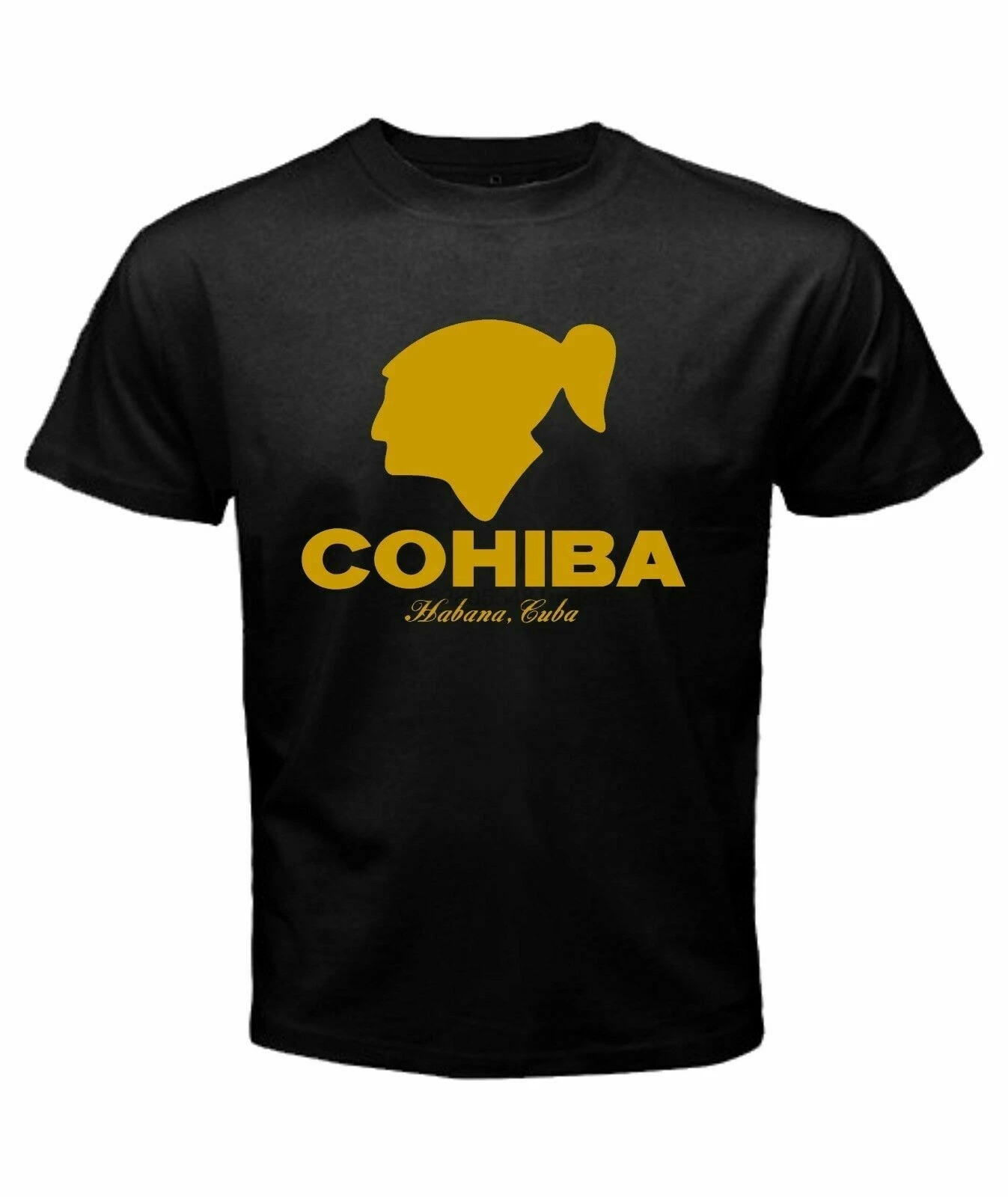 Бренд COHIBA для 2 видов премиальная сигара Футболка мужская черная с коротким рукавом