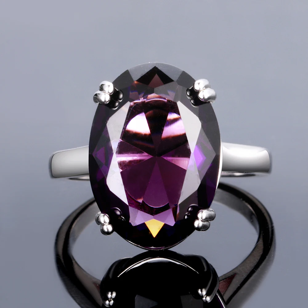 925 Silver Ring Natural Amethyst Oval 13MMX18MM Jewelry For Women Fashion Anniversary Gift silver rings,silver ring