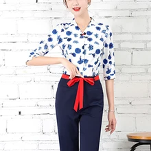 Сауна, для ног, для ванной, рабочая одежда для женщин, косметолог, высококлассный темперамент, центр здоровья, массаж ног, техник, комплект одежды для работы