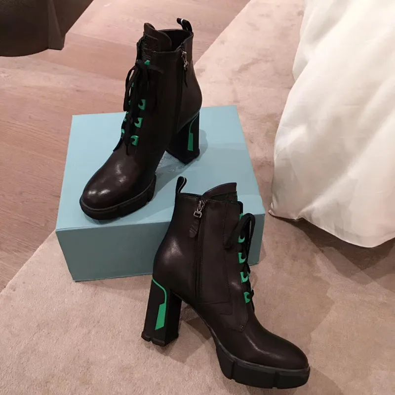 Г., ботинки женская обувь женские модные ботильоны на шнуровке на высоком каблуке Женская обувь на платформе с пряжкой bota feminina - Цвет: 2