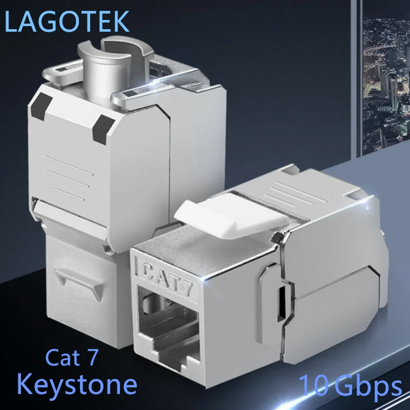 12/24pcs RJ45 키스톤 Cat7 Cat6A 차폐 FTP 아연 합금 모듈 네트워크 키스톤 잭 커넥터 어댑터 10GB 네트워크