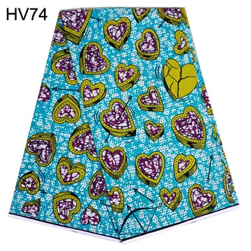 Модный дизайн Африканский настоящий воск принты 6 ярдов стиль настоящий батик печатных ткань Анкара хлопок HV - Цвет: HV74