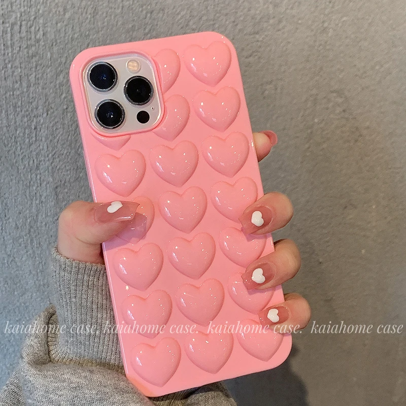 3d Pinch Pressure Game Pink Heart Phone Case For Iphone 12 Pro