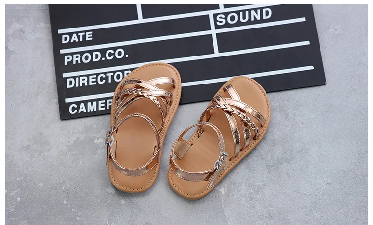 Weoneit Summer Kids Sandals for Girls Shoes New Children Beach Shoes Princess Leather Little Girl Sandals Soft Bottom Students