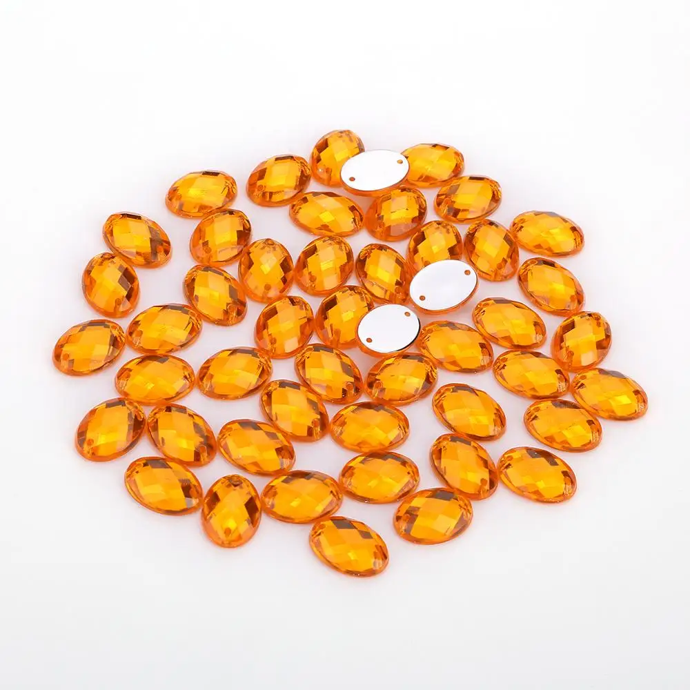 Golden 4 размера, цветные акриловые кристаллы, овальные камни, Стразы для шитья, бусины с плоской задней частью, сделай сам, сумки для свадебного платья, 17 цветов на выбор - Цвет: Golden