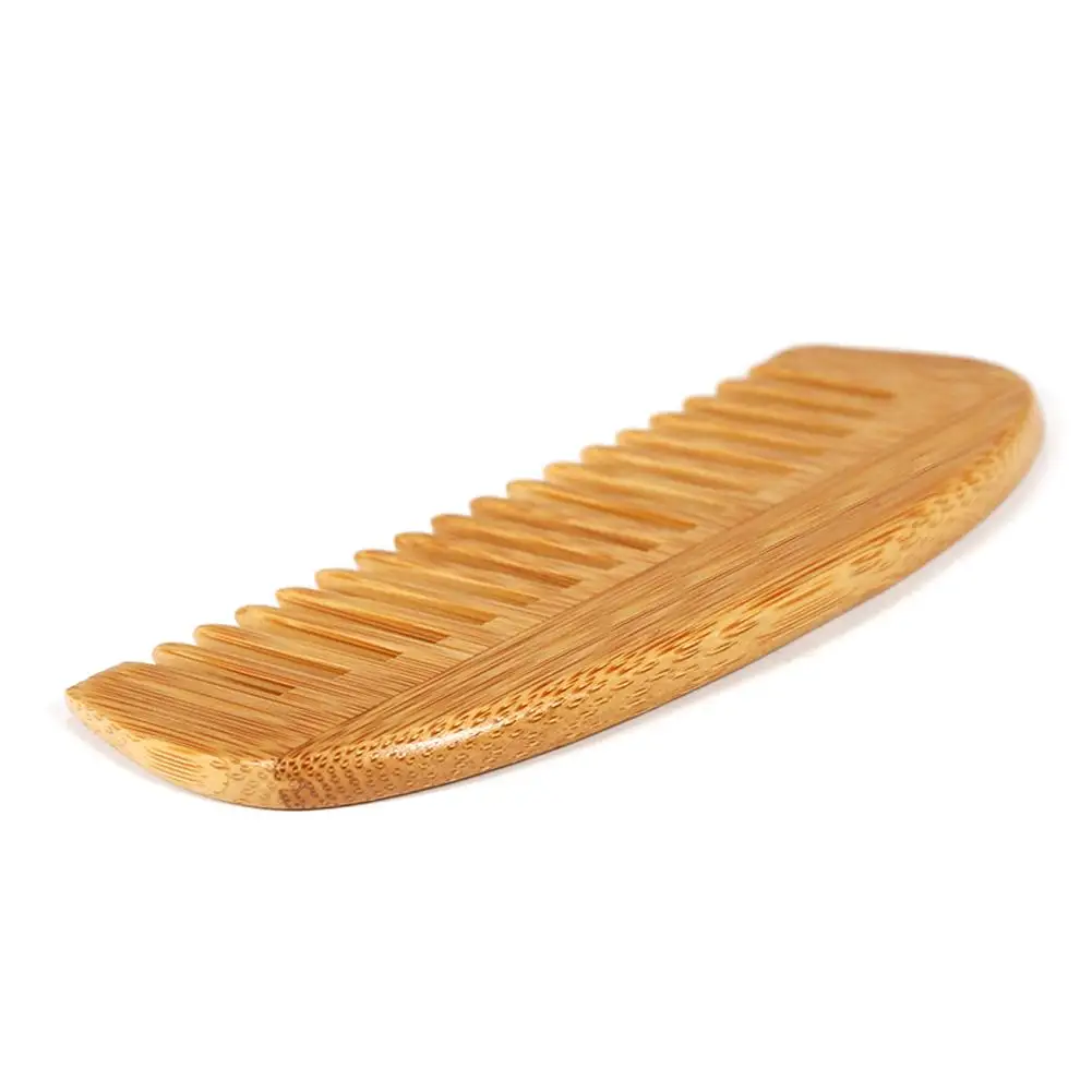 Mini Portable Hair Health Care Natural Peach Wood Comb Close Teeth Bamboo Crescent Shape Head Massage 6