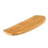 Mini Portable Hair Health Care Natural Peach Wood Comb Close Teeth Bamboo Crescent Shape Head Massage 6