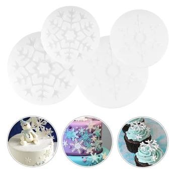 

4pcs Snowflake Silicone Mold DIY Crystal Drop Mold Casting Mold Random Pattern